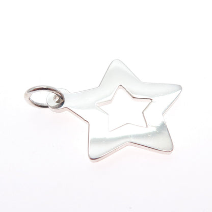 925 Sterling Silver Vintage Open Star Minimalist Charm Pendant