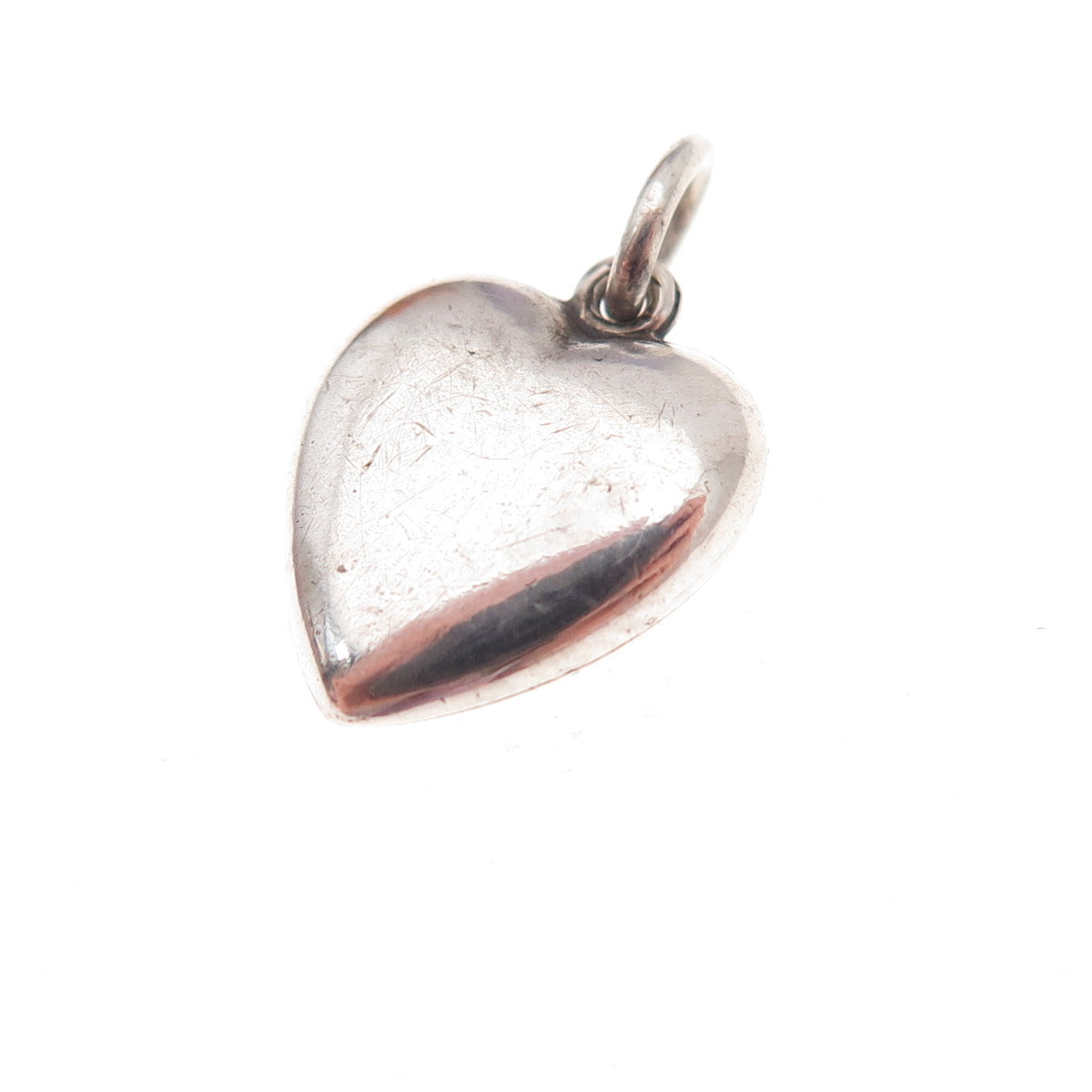 925 Sterling Silver Antique Art Deco Heart Chatelaine Charm Pendant