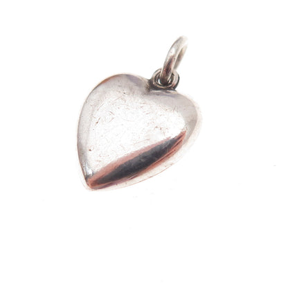 925 Sterling Silver Antique Art Deco Heart Chatelaine Charm Pendant