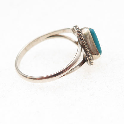 Old Pawn 925 Sterling Silver Vintage Southwestern Turquoise Ring Size 6.75
