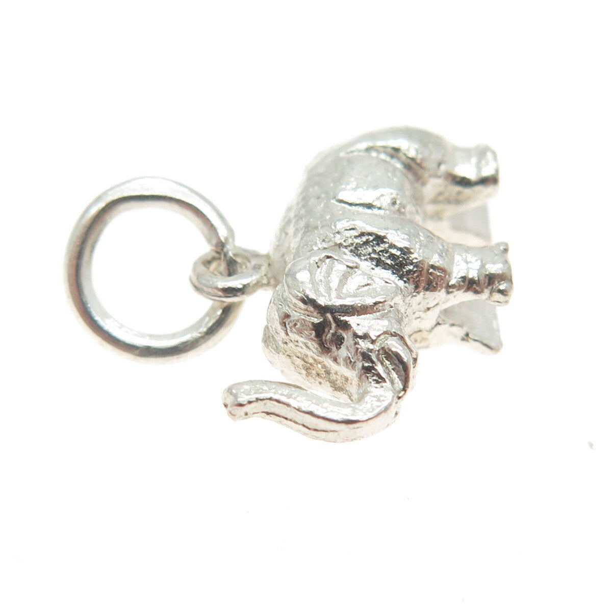925 Sterling Silver Vintage Elephant Minimalist Charm Pendant
