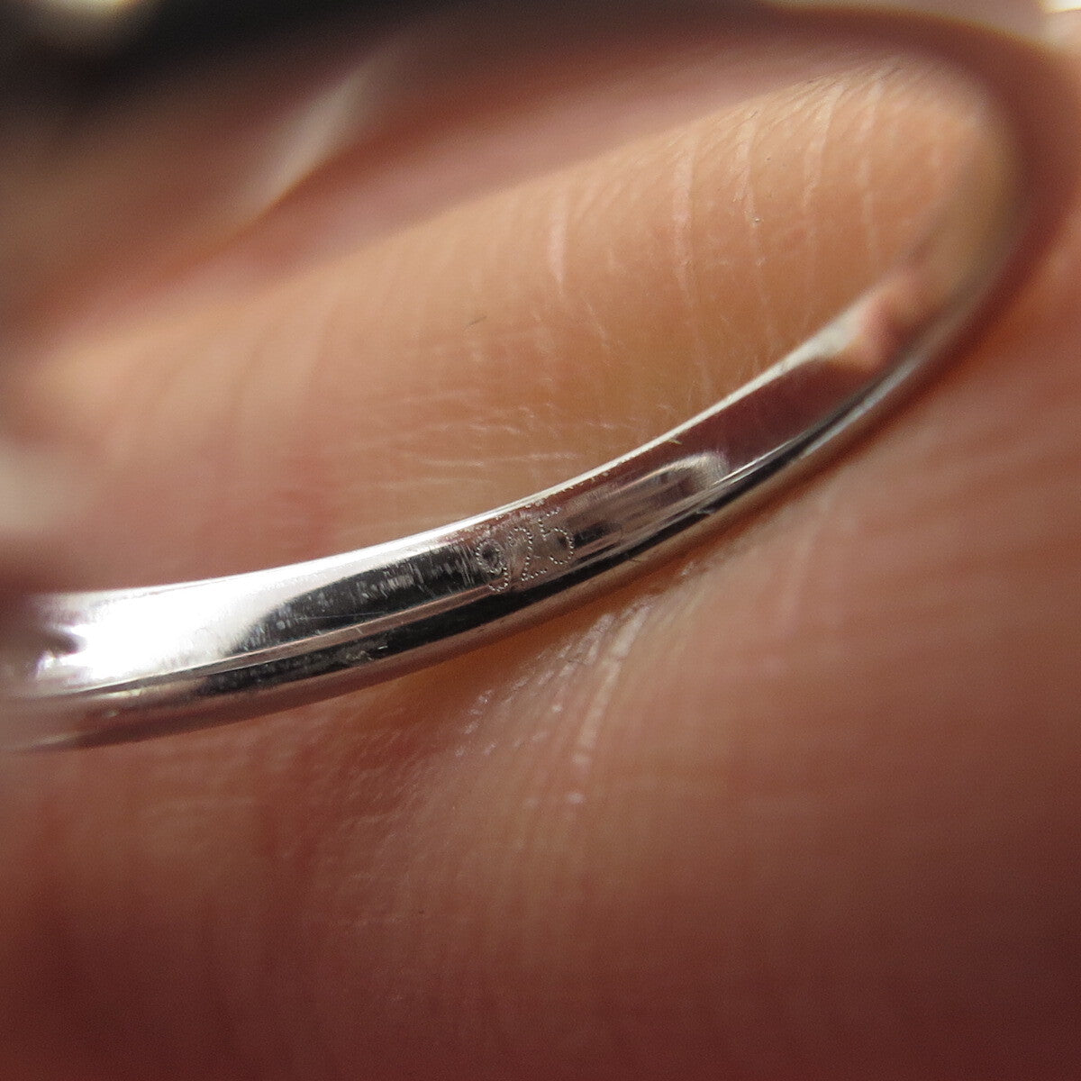 925 Sterling Silver Round-Cut C Z Floral Ring Size 6.25