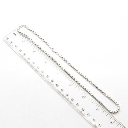 925 Sterling Silver Italy Box Chain Necklace 16"