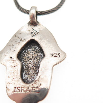 Silpada 925 Sterling Silver Vintage Hamsa Oxidized Spiga Chain Necklace 16"