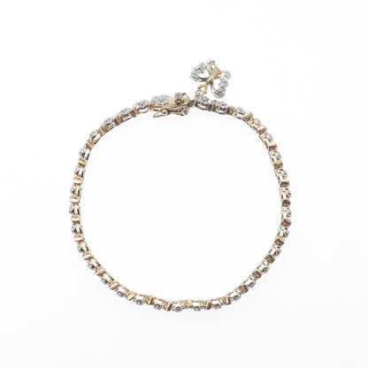 ROSS SIMONS Sterling Gold Plated Real Diamond Accent Tennis Link Bracelet 7"