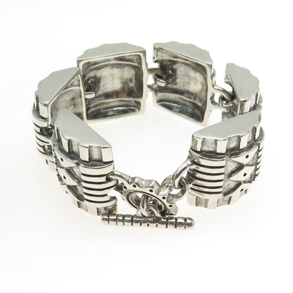 LISA JENKS 925 Sterling Silver Vintage Modenrist Solid 118.1g Bracelet 6.25"