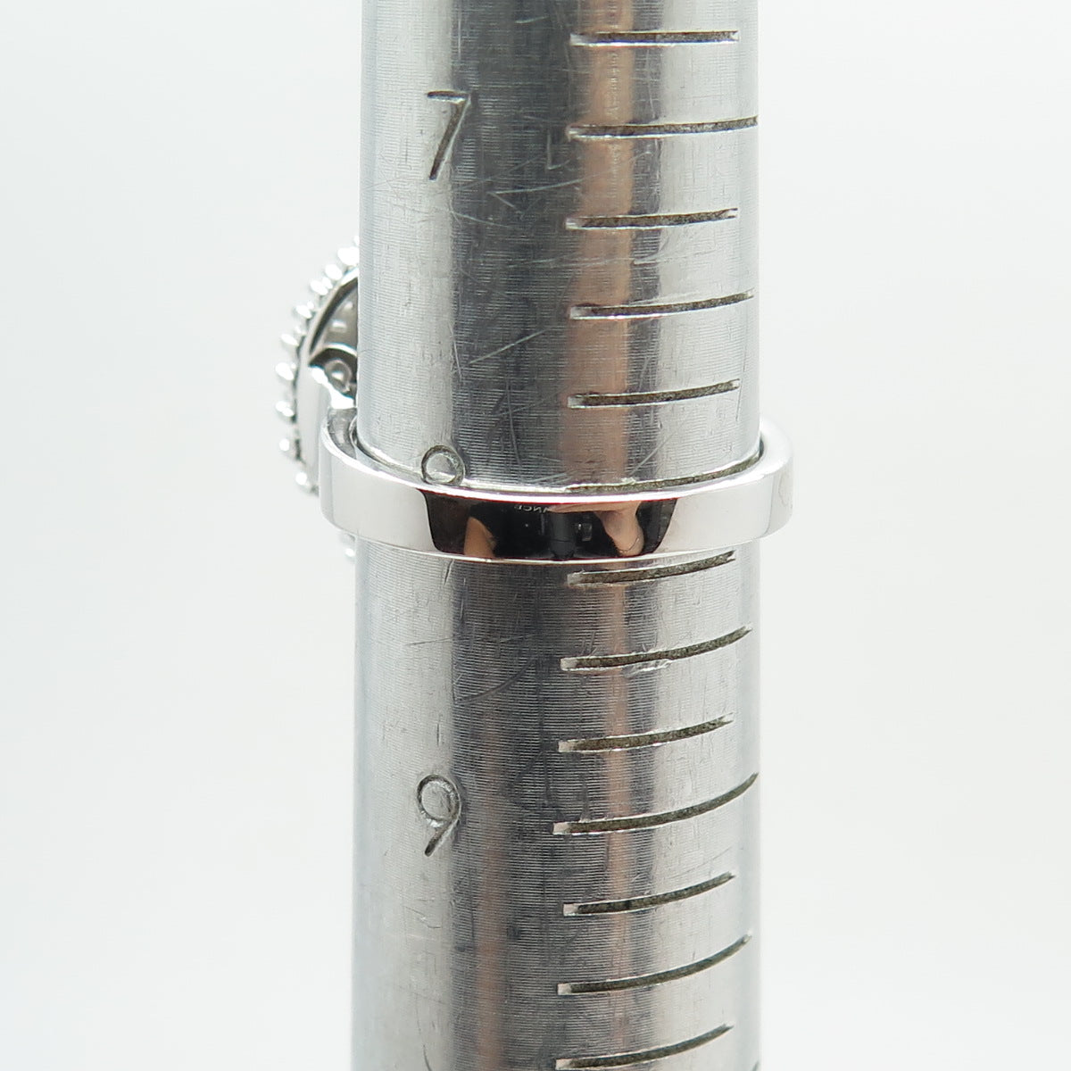 925 Sterling Silver Nano Sapphire Tapered Baguette-Cut Shaped C Z Ring Size 8.25