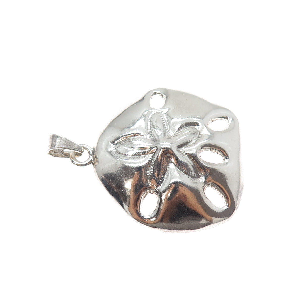 925 Sterling Silver Vintage Sand Dollar Pendant