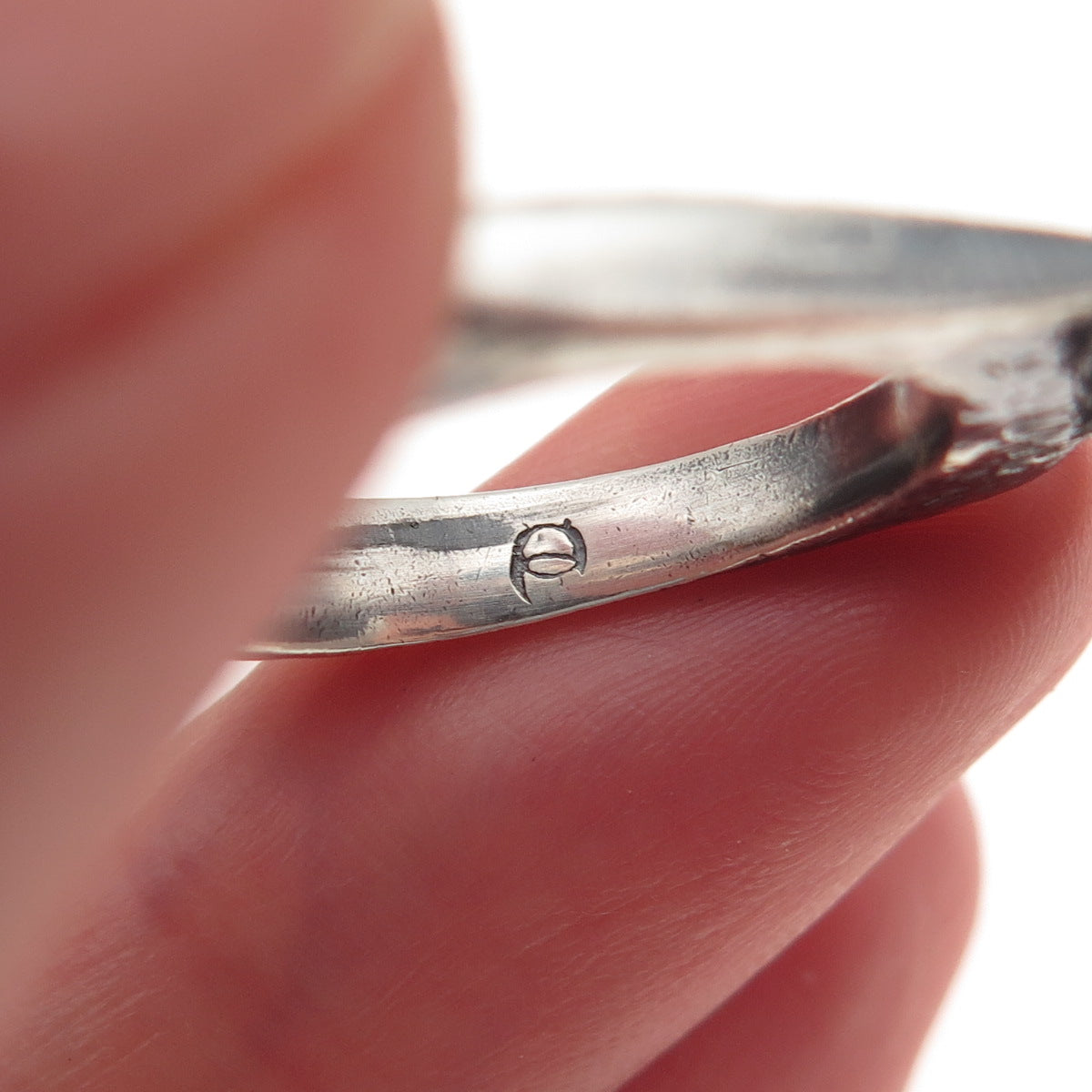 925 Sterling Silver Vintage Modernist Oxidized Ring Size 6.75