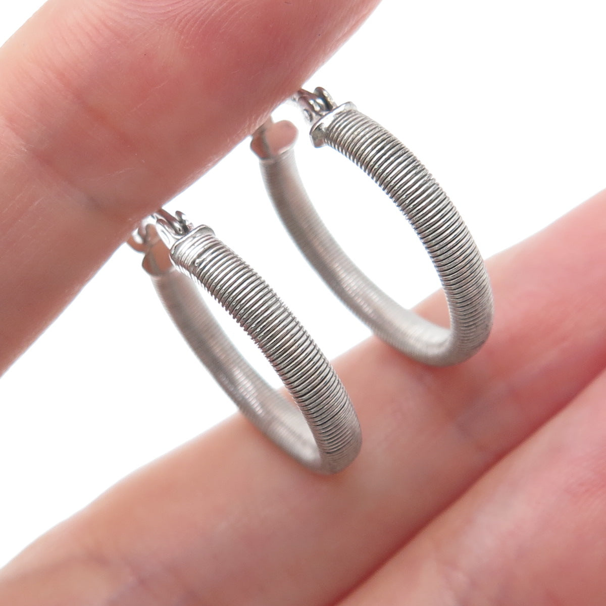 925 Sterling Silver Spring Hoop Earrings