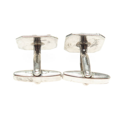 925 Sterling Silver 2-Tone Vintage Germany Ribbed Cufflinks
