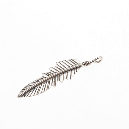 Old Pawn 925 Sterling Silver Vintage Southwestern Feather Tribal Charm Pendant
