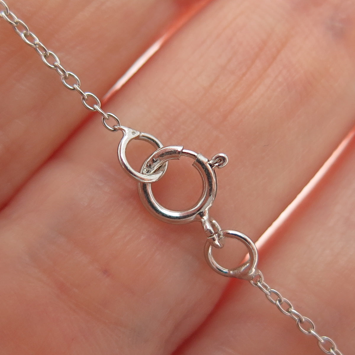 925 Sterling Silver Real Ruby & White Topaz Cable Chain Necklace 18"