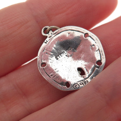 Shube 925 Sterling Silver Vintage Virginia State Sand Dollar Oxidized Pendant