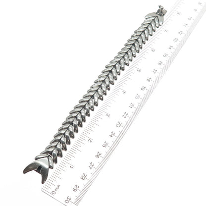 925 Sterling Silver Vintage Mexico Arrow Link Oxidized Bracelet 7"