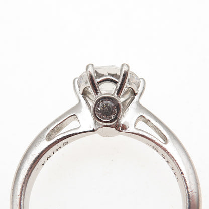 925 Sterling Silver Round-Cut C Z Engagement Ring Size 7