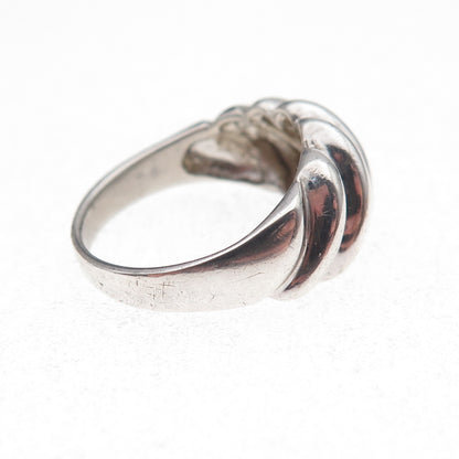 Chapal Zenray 925 Sterling Silver Vintage Modernist Oxidized Ring Size 6.75