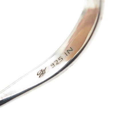 SAMUEL BENHAM 925 Sterling Silver Vintage Real Diamond Inlay Ring Size 5.5