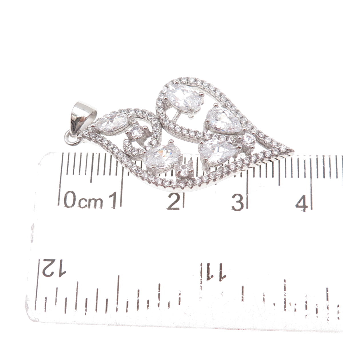 925 Sterling Silver Multi-Cut C Z Charm Pendant