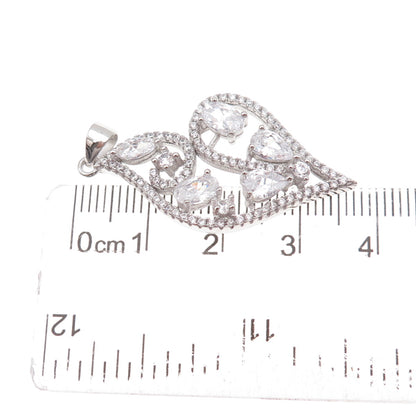 925 Sterling Silver Multi-Cut C Z Charm Pendant