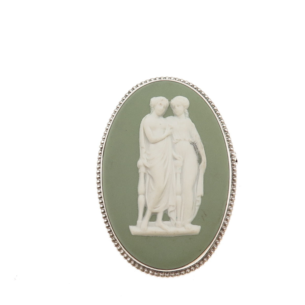 WEDGWOOD 925 Sterling Silver Vintage England Jasperware Muses Pin Brooch B60