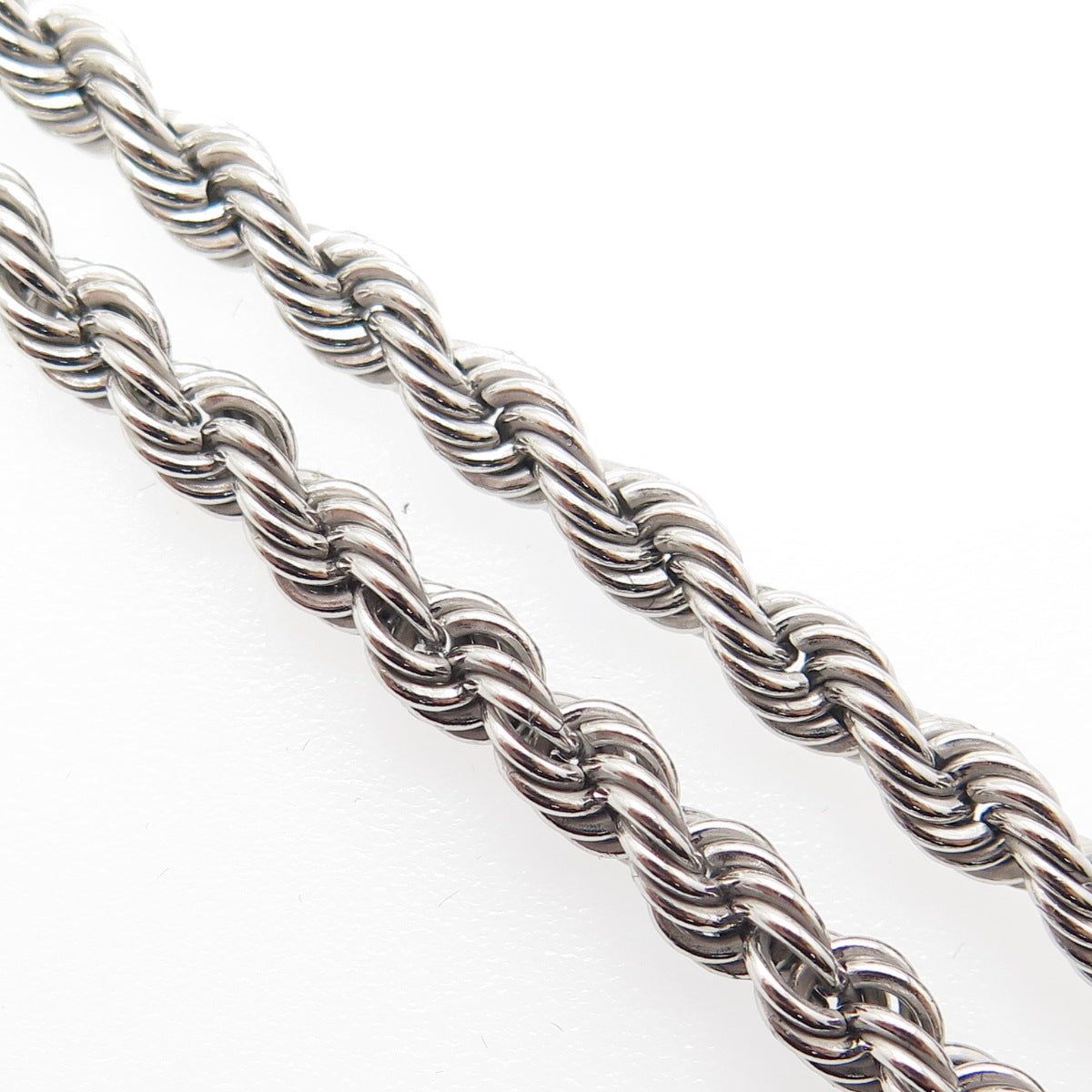 925 Sterling Silver Twisted Rope Chain Necklace 18"