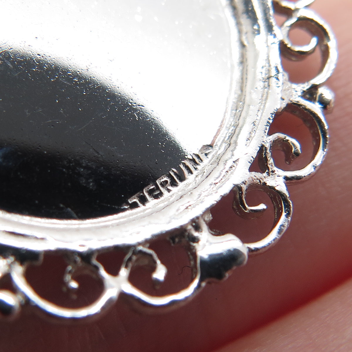 925 Sterling Silver Vintage Rhinestone Sweet Sixteen Floral Ornate Pendant