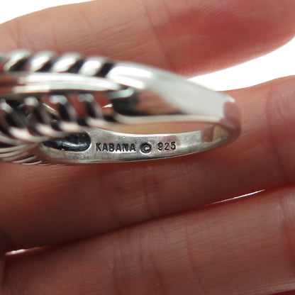KABANA Sterling Silver Vintage Oval-Cut C Z Modernist Oxidized Ring Size 10.25