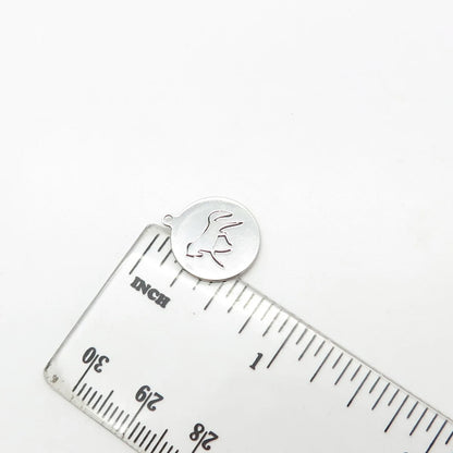 925 Sterling Silver USA Two In Town Horse Charm Pendant