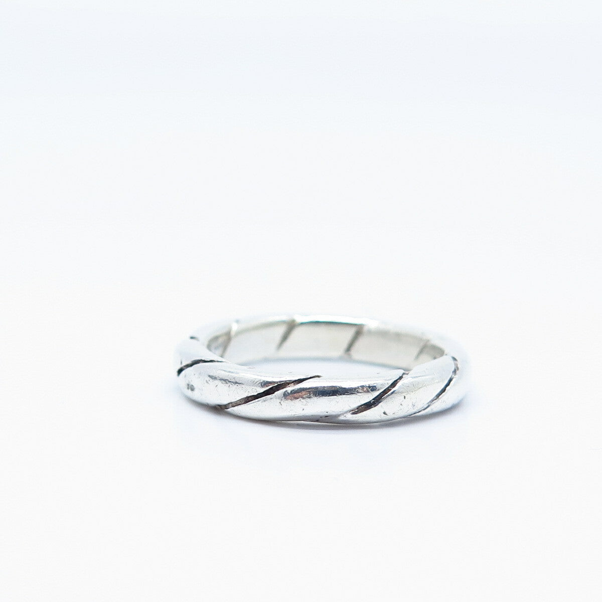 925 Sterling Silver Twisted Band Ring Size 7