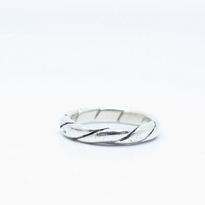 925 Sterling Silver Twisted Band Ring Size 7