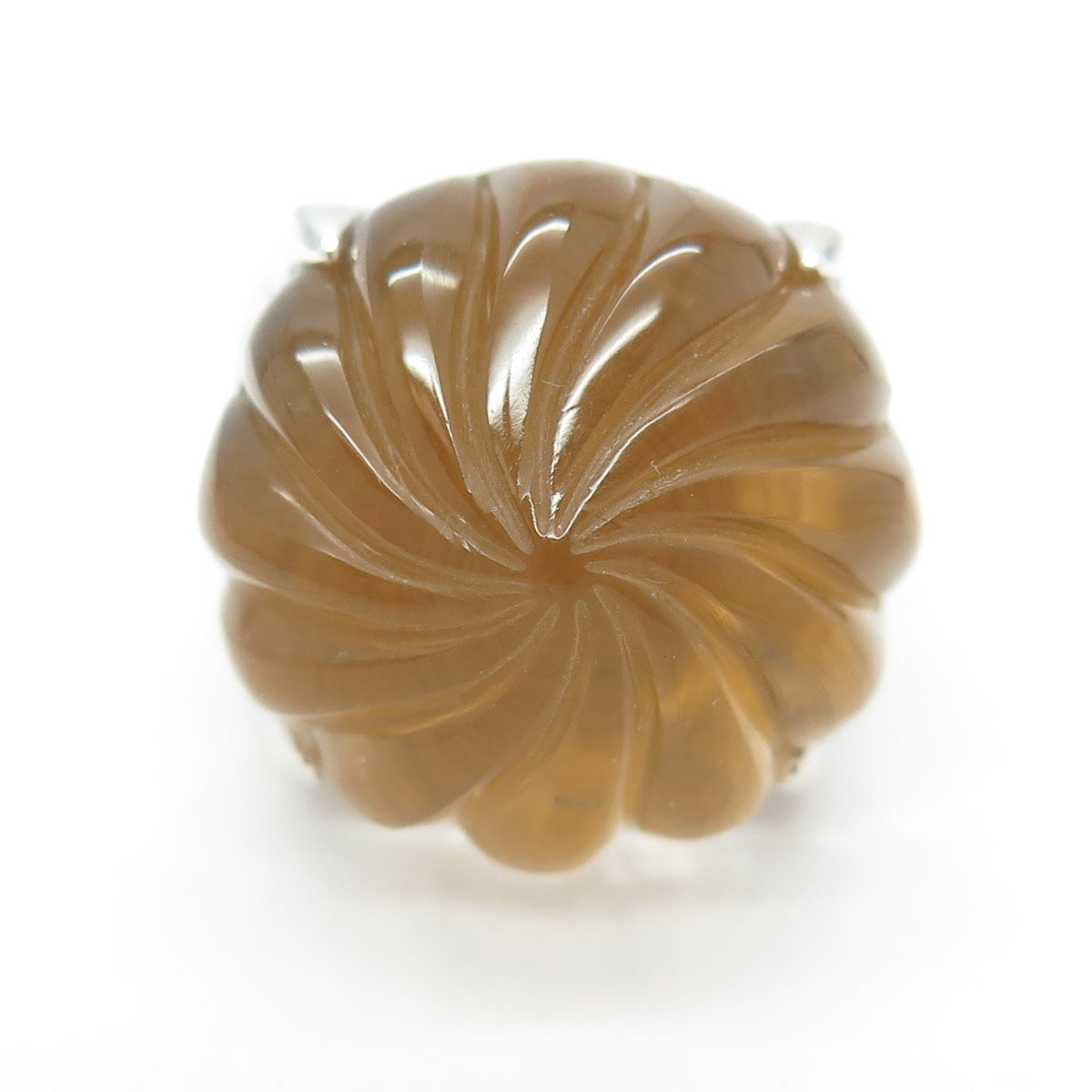 925 Sterling Silver Real Doublet Tiger Eye Gemstone Ring Size 6.25