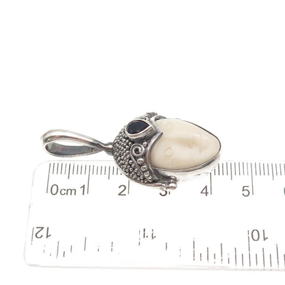 Sajen 925 Sterling Silver Vintage Real Iolite Goddess Oxidized Charm Pendant