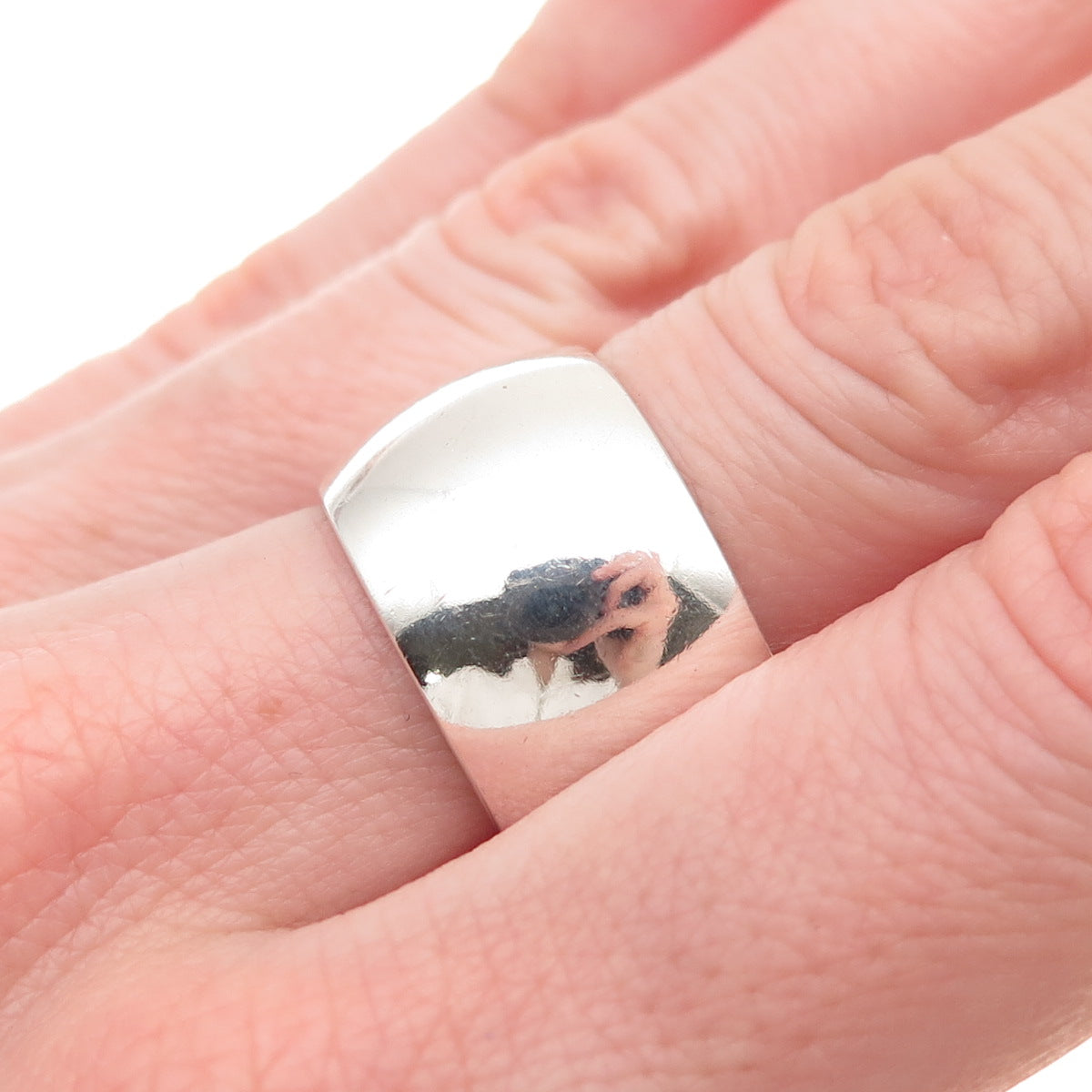 Chapal Zenray 925 Sterling Silver Vintage Wide Cigar Band Ring Size 8