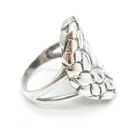 925 Sterling Silver Vintage Pebble Statement Ring Size 8.75