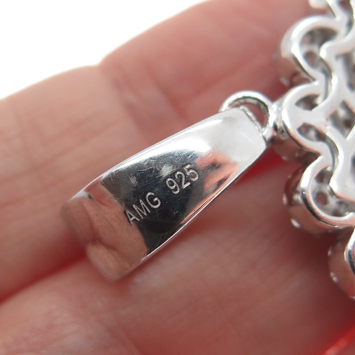 925 Sterling Silver Round-Cut C Z Floral Sparkle Pendant