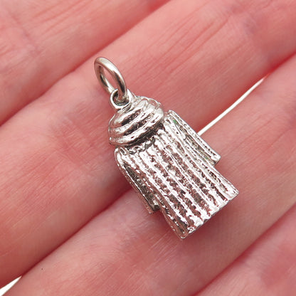 925 Sterling Silver Vintage Coat 3D Mini Charm Pendant