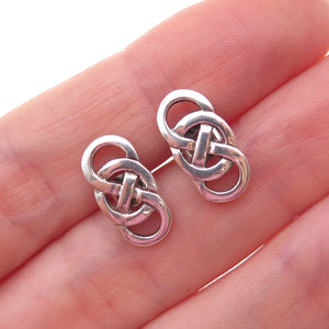 925 Sterling Silver Vintage Celtic Infinity Knot Oxidized Earrings