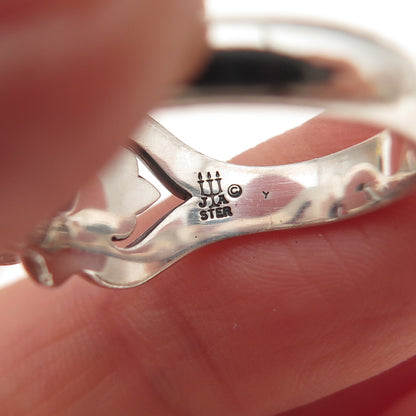 James Avery 925 Sterling Silver Vintage Real Red Garnet Heart Ring Size 7.5