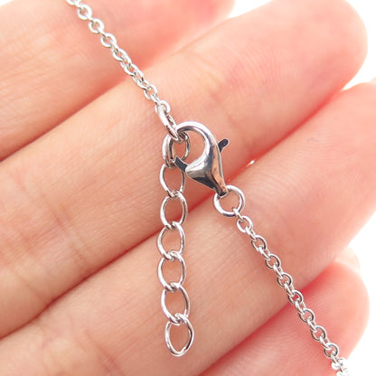 925 Sterling Silver Cross Station Cable Link Bracelet 7.25-8.25"