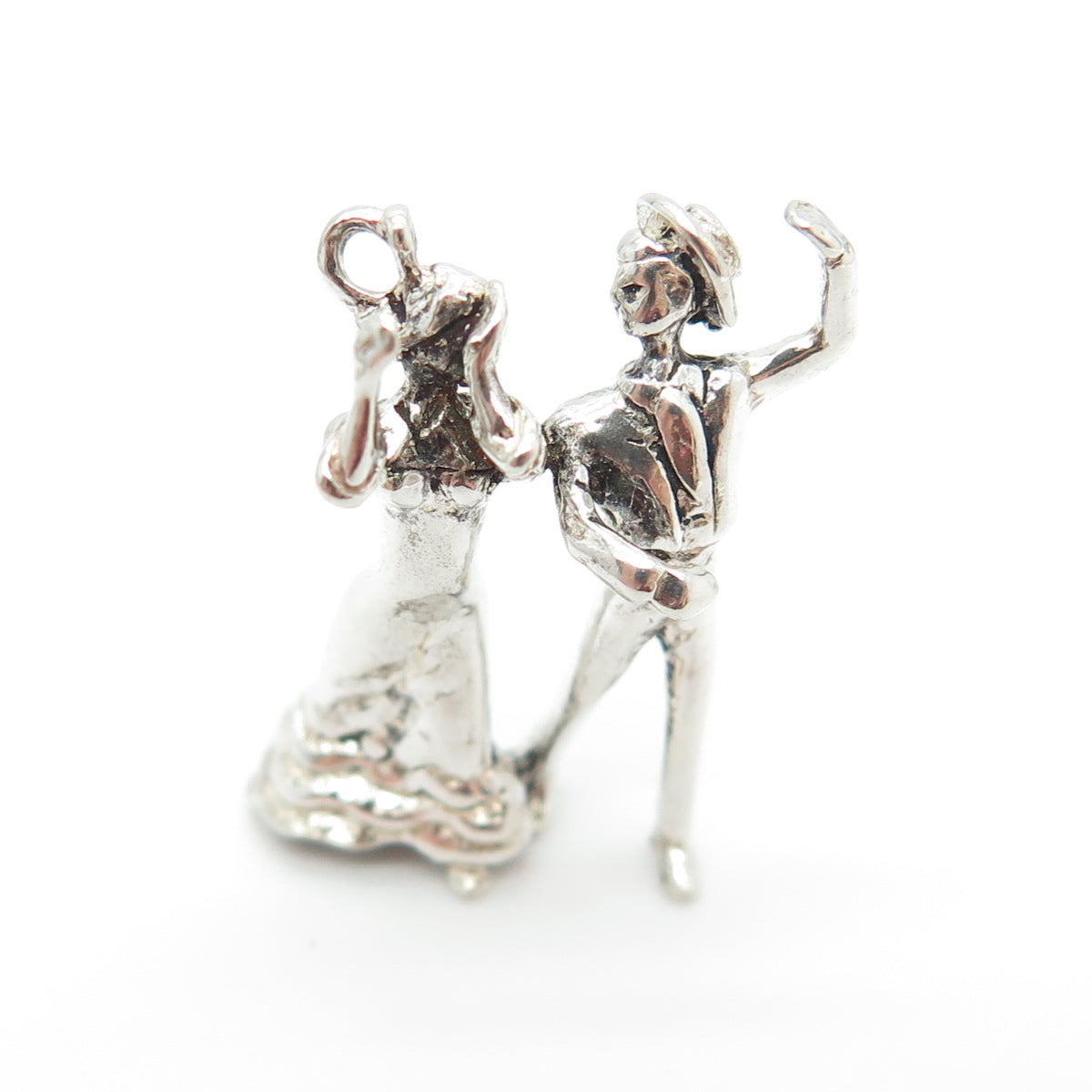 925 Sterling Silver Vintage Flamenco Dancers Pendant