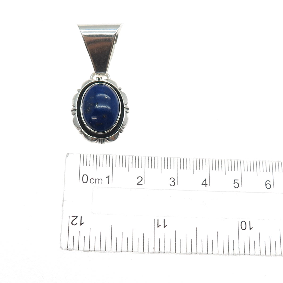 CAROL FELLEY 925 Sterling Silver Vintage 1985 Real Lapis Lazuli Charm Pendant
