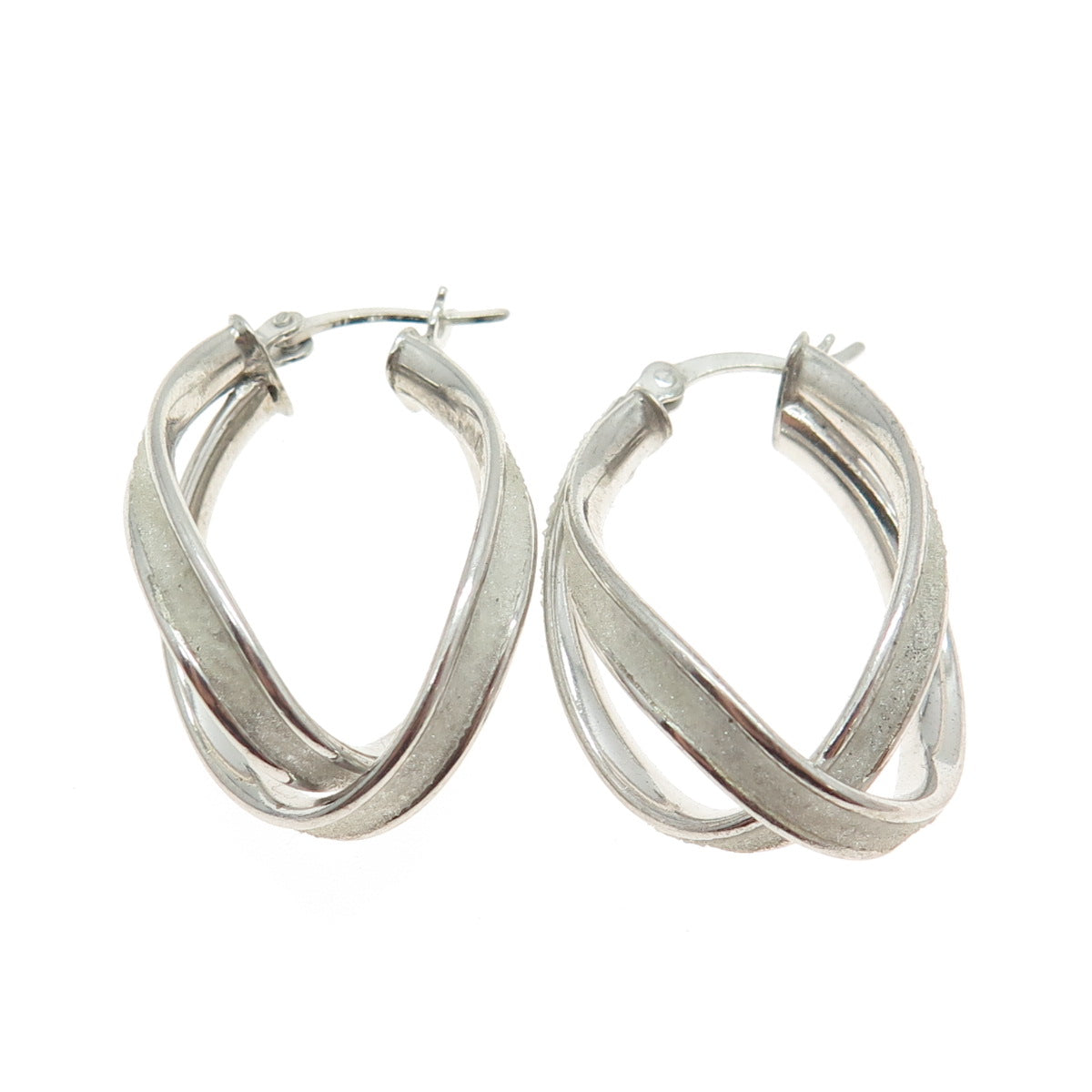 HANIN 925 Sterling Silver Modernist Hinged Earrings