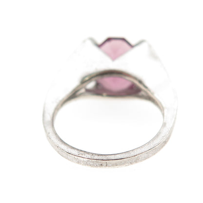 Clark & Coombs Sterling Silver Antique Art Deco Purple Rhinestone Ring Size 5