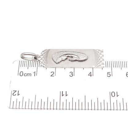 800 Silver Vintage Diamond-Cut St. Mary Religious Charm Pendant