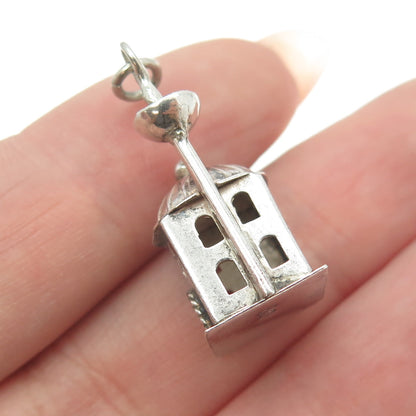 800 Silver Antique Art Deco Mosque Minimalist Charm Pendant