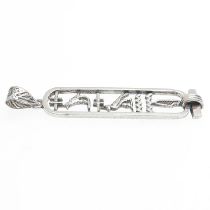 925 Sterling Silver Vintage Egyptian Cartouche Pendant
