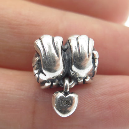PANDORA 925 Sterling Silver Vintage Love Birds Bead Charm