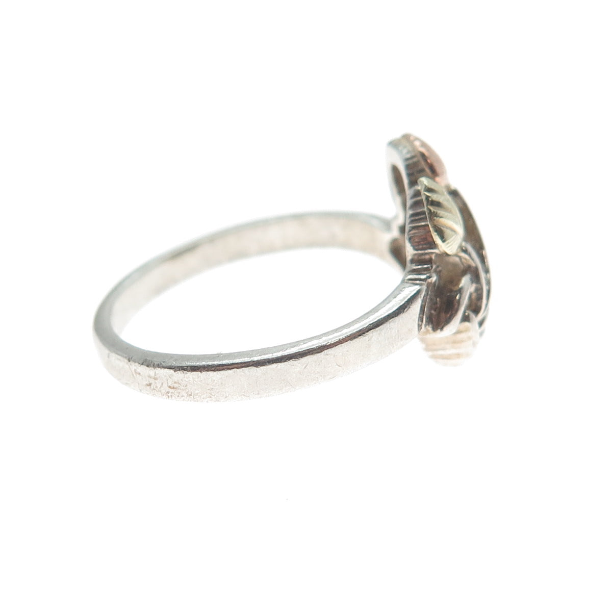 COLEMAN CO. 12K Rose & Yellow Gold Sterling Vintage Black Hills Ring Size 7.25