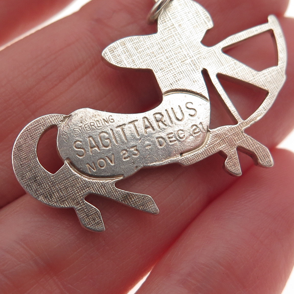 925 Sterling Silver Vintage Sagittarius Zodiac Sign Charm Pendant